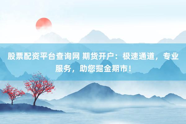 股票配资平台查询网 期货开户：极速通道，专业服务，助您掘金期市！