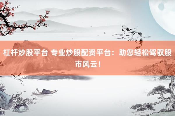 杠杆炒股平台 专业炒股配资平台：助您轻松驾驭股市风云！