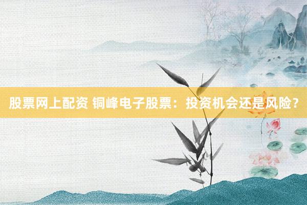 股票网上配资 铜峰电子股票：投资机会还是风险？
