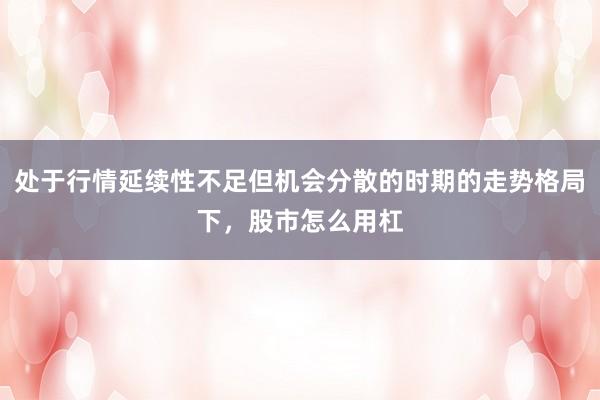 处于行情延续性不足但机会分散的时期的走势格局下,股市怎么用杠