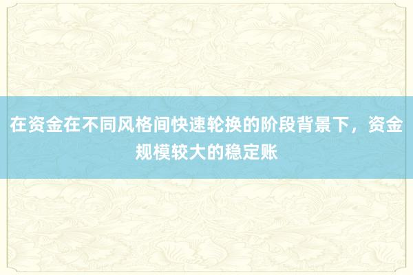 在资金在不同风格间快速轮换的阶段背景下，资金规模较大的稳定账