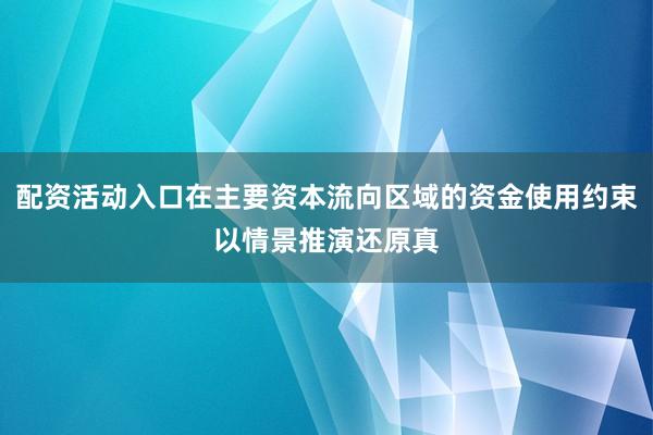 配资活动入口在主要资本流向区域的资金使用约束以情景推演还原真